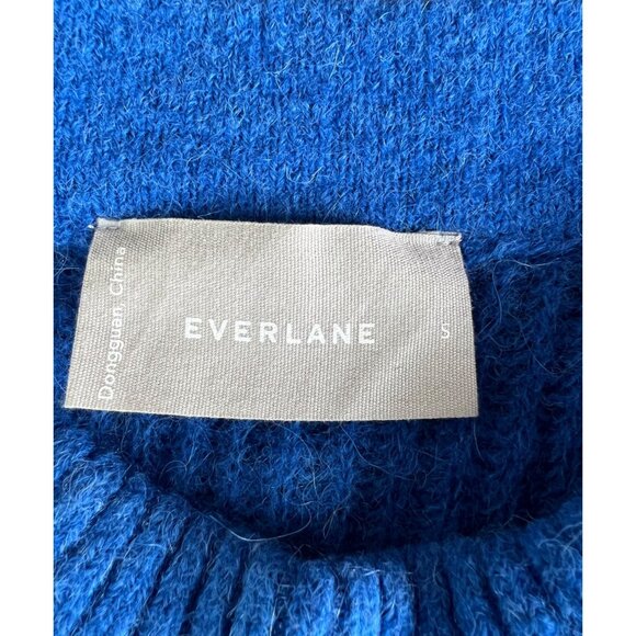Everlane Women Blue Crewneck Sweater Alpaca Wool Merino Ribbed Knit Design Small - Picture 5 of 11